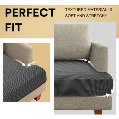 PrinceDeco Couch & Sofa Cushion Covers - 2 Pack, Washable, Pet-Friendly, Grey - color: Grey, size: 2 Cushion Sofa