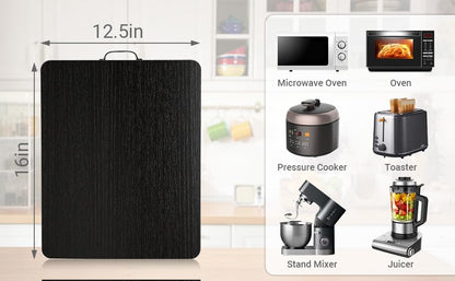 Sliding Tray for Coffee Maker, 360° Rotating Appliance Slider for Kitchen Appliances, Wooden Sliding Tray Suitable for Kitchen Countertops and Kitchen Appliances(Black, Large) - color: Black