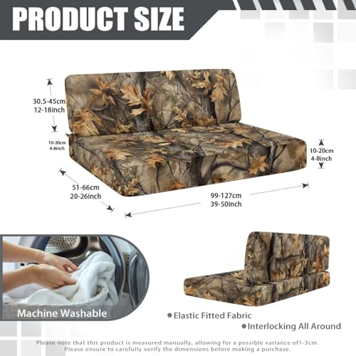 SEANATIVE Camo Hunting Print RV Dinette Cushion Covers Couch Cushion Slipcovers Stretch Camper Cushions Cover Replacement Sofa Slipover for Travel Trailer Couch Backrest Cover & Bench Cover - color: Camo Hunting Print