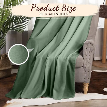 Buryeah 10 Pcs Fleece Blanket Bulk Soft Warm Fleece Blankets Cozy Lightweight Throw Blankets Plush Pet Throw Blanket for Home Bed Sofa Office Wedding Gifts Travel(50" X 60",Army Green) - color: Army Green