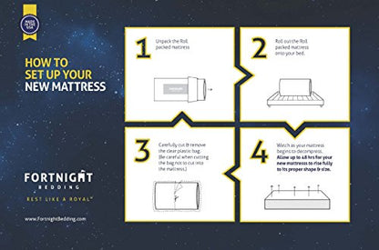 Fortnight Bedding 6 inch Full Size Gel-Infused Memory Foam Mattress with White Stretch Knit Fabric - CertiPUR-US Certified – 10 Year Warranty - Made in USA - size: 54" x 75", style: 6 Inch
