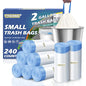 Small 2 Gallon Trash Bags Drawstring,0.96 Mil,Unscented,240 Count | Tear-Free,Leakproof,Strong Garbage Can Liners,White,Fit 5 - 7.5 Liter Waste Bins,for Home Bathroom Office Car Everyday Use - color: 2gal-240