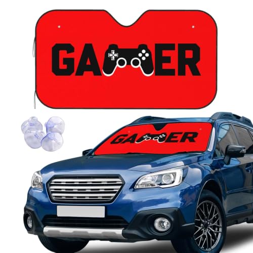 Game Controller Black Windshield Sun Shade Car Front Window Shades for Car Accessories Sun Heat UV Rays Visor for Universal Cars SUV Truck 51 x 27.5 Inch - color: Game Controller Black