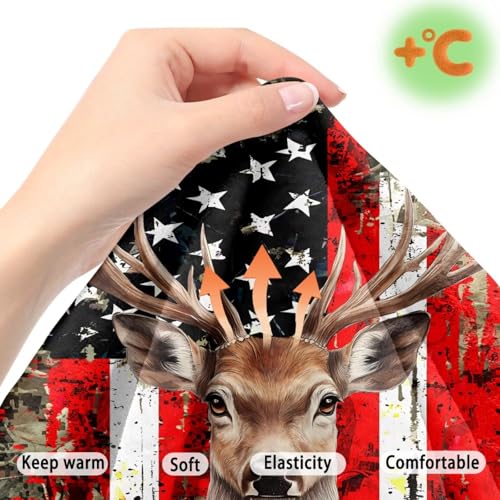 Deer Camo American Flag Pattern 2 Pcs RV Dinette Cushion Covers Washable Camper Cushion Slipcover Thickened Camper Seat Covers Dinette Booth Sofa Slipover for Travel Trailer Couch - color: Deer Camo American Flag