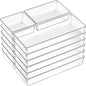 Criusia 18 Pcs Large Size Clear Drawer Organizer Set, Acrylic Non Slip Non Cracking Kitchen Drawer Storage Tray Divider, Multifunctional Storage for Cosmetics, Bathroom, Tools, Kitchen and Office - size: 18 Pack