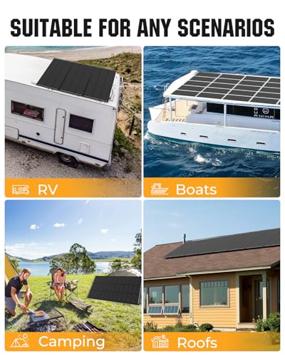 18BB 800 Watt Solar Panel, 4pcs 200W N-Type Solar Panels, 25% High-Efficiency Monocrystalline Module PV, for 12V/24V Battery, Home, Trailer, Camping, Marine, Boat, Farm, RV - style: 800W 200W 4PC