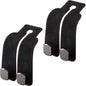 2026 New Car Seat Headrest Hooks for Purses and Bags - Support Car Headrest Hooks for Purses and Bags Coat, Leather Car Bag Purse Holder with Double Hooks (Black-2PC) - color: Black-2PC