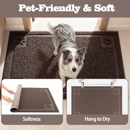 Darkyazi Pet Feeding Mat Large for Dogs and Cats,24"×16" Flexible and Easy to Clean Feeding Mat,Best for Non Slip Waterproof Feeding Mat. (Coffee) - color: Coffee