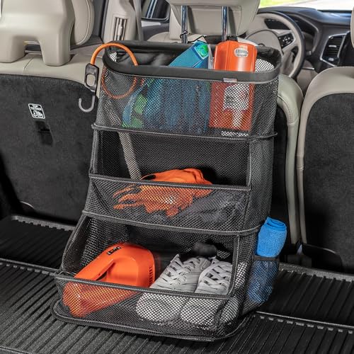 High Road Multipurpose Car Storage Organizer with Mesh Bins - SUV Trunk Organizer, Passenger Seat Organizer or Back Seat Storage Caddy