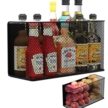Magnetic Baskets Shelf Bins Organizer Holder Storage Rack Containers for Fridge, Whiteboard, Locker - Home Kitchen Laundry Office School ((1-Pack) Black/XL) - style: (1-Pack) Black/XL