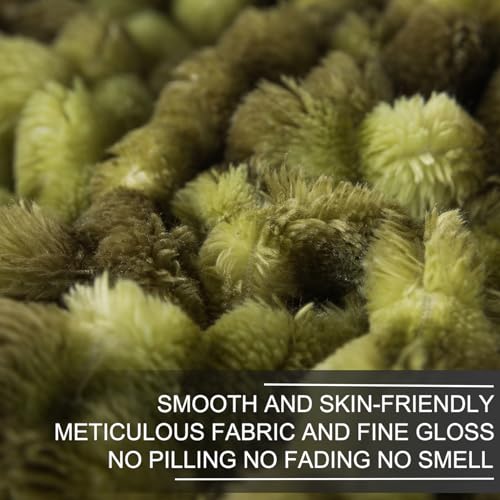 Richave Fleece Throw Blanket,Premium Lightweight Anti-Static 50x60 Inches Travel Size 3D Clouds Stylish Jacquard Throw Blanket for Winter, Tie-dye Olive Green - color: Olive Green, size: Travel (50-Inch-by-61-Inch)