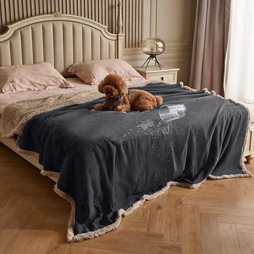 Kritter Planet Waterproof Reversible Pet Blanket for Dogs and Cats | 60 x 80 Inch, Waterproof Cover for Sofa and Bed, Washable Protection Against Fur, Dirt, Scratches and Everyday Messes - color: Gray/Taupe, size: 80"x60"
