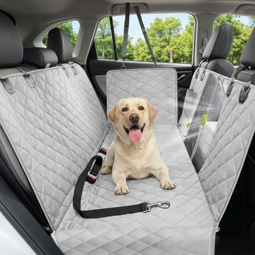 Victoper Dog Car Seat Cover, Heavy Durable Dog Seat Cover for Back Seat, 100% Waterproof Scratch Proof Nonslip Dog Hammock for Car with Side Flap, Pet Back Seat Covers Large 60" W x 64" L - color: Gray, size: XL- (60*64 )