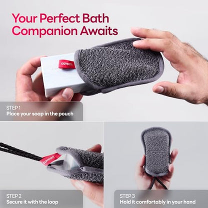 CAVEEM 2 Pack Dual-Sided Softness Exfoliation Soap Pouch, Soap Saver Bag for Bar Soap, Soap Mesh Pocket Bar Holder for Washing Body, Soap Sack Sponge Bag for Shower Bath - style: Softness Exfoliation
