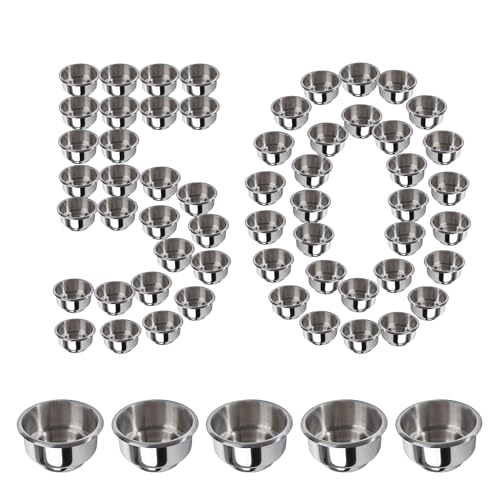 GSE Games & Sports Expert Stainless Steel Cup Holder, Drop-in Cup Holder for Casino Poker Tables, Work Desks, Boats, RVs, Cars & Trucks - color: Dual Size, size: 50-Pack