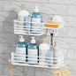 TAILI Shower Caddy Suction Cup 2 Pack with Hooks & Soap Holder, Heavy Duty Shower Organizer for Bathroom, No Drilling Bathroom Organizer with Large Capacity, Metal Storage Holder-White - style: 2 × White