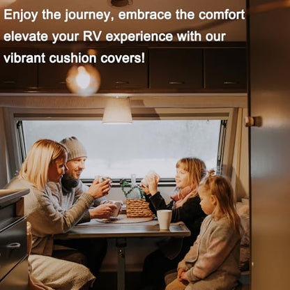 RV Dinette Cushion Covers Set of 2, Printed Camper Cushion Slipcovers, Washable Anti Slip Stretch Fabric (Paisley Pattern) - color: Blue Green, size: 2 Bench Cover & 2 Backrest Cover