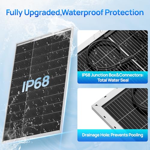 ECO-WORTHY 100 Watt Solar Panel 18 Volt Monocrystalline Solar Panel High Efficiency Module RV Marine Boat Caravan Off Grid - style: 100W N-Type Solar Panel