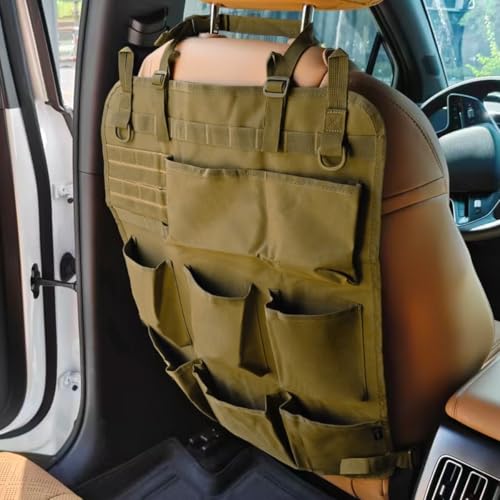 Car Backseat Organizer, Waterproof Oxford Automotive Seat Back Protector with 8 Pockets, Hanging Vehicle Behind Seat Storage Bag, Universal Travel Accessories for RV, SUV, Truck(Brown) - color: Brown