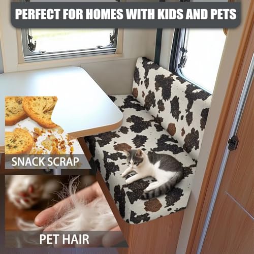 RV Dinette Cushion Covers, Giraffe Skin Stretch Camper Couch Cover with Seat Covers and Backrest Cushions, Camper Seat Protector Dinette Booth Sofa Slipcover for Rv - color: Giraffe Skin
