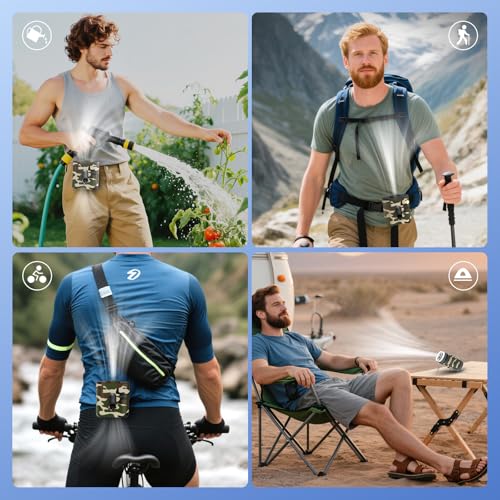 BARCHI HEAT Waist Fan,10000mAh Rechargeable Belt Clip Fan,5-Speed Portable Shirt Fan with 16000RPM Motor,Up to 30H Runtime,Hands-Free Cooling for Outdoor Work,Construction, Camping,Hiking