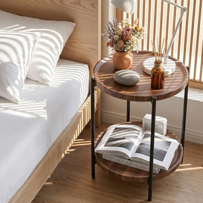 danpinera 2-Tier End Table - color: Walnut