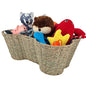 OtterPets Dog Toy Basket, Seagrass Bone Shaped Dog Toy Bin, Handmade Pet Organizer And Storage, Toy Box for Cats (Large (22x14)) - size: Large (22x14")