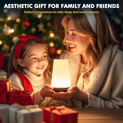 Auxmir Rechargeable LED Night Light, Touch & Remote Control Bedside Lamp with 13 Colors, 5 Brightness Levels, Portable Table Lamp for Kids Baby Nursery, Bedroom, Bathroom, Camping, Light Brown-2 Pack - color: Light Brown-2 Pack