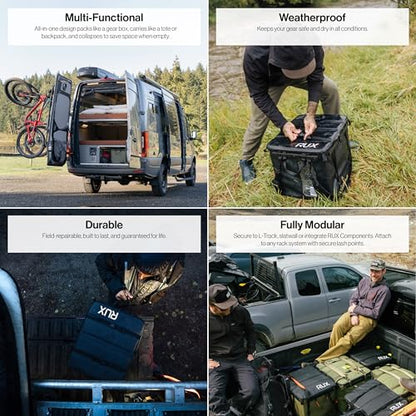 RUX 70L Collapsible Gear Box (Bronze) - Modular Adventure Storage Solution For Camping Storage, Overlanding, Off-road And Van Life - Weatherproof, Durable and Multifunctional - color: Bronze