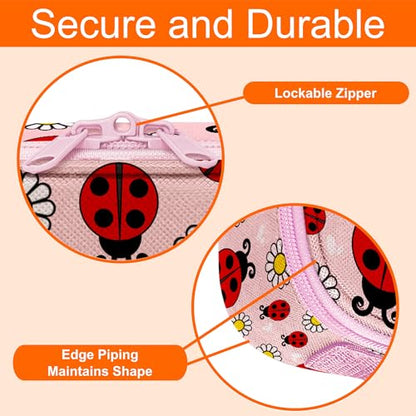 Medium Travel Pill Bottle Organizer, Child Medicine Bag with Zipper Toy, Carrier for Kids Medications and Medical Supplies - Lady Bugs - color: - M Kid Lady Bugs