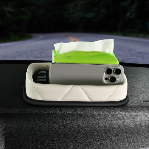 Car Dashboard Storage Box Loose Items Organizer - Suitable For Car, Office, Living Room, Dining Room And Other Scenarios (off-white) - color: off-white