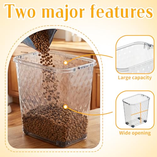 Pet Food Storage Container with Wheels Resin Capacity Dog Food Container with Slow Feeder Bowl and Scoop Easy to Move to Keep Food Fresh for Dogs, Cats, Birds（Blue,Quantity 1） - color: Blue