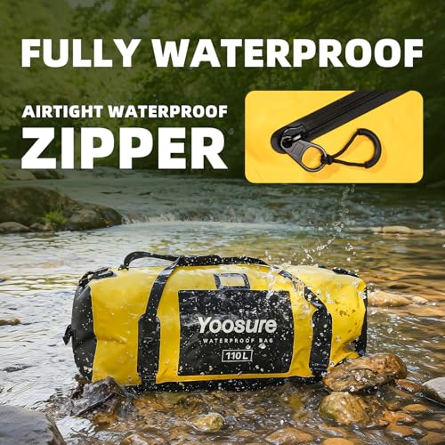 Waterproof Duffel Bag 110L - Marine Dry Bag with 700D PVC & Airtight Zipper, Extra Large Duffle Bag for Camping, Rafting, Kayaking, Boating, Car Roof Storage (Green) - color: Green