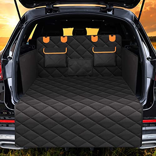 4-in-1 SUV Cargo Liner for Dogs, Non-Slip Water Resistant Pet Trunk Mat with Side Flaps Protector & Back Seat Organizer, Dog Backseat Cover for SUVs Vans（54" W x 88" L） - color: Cargo liner, size: X-Large