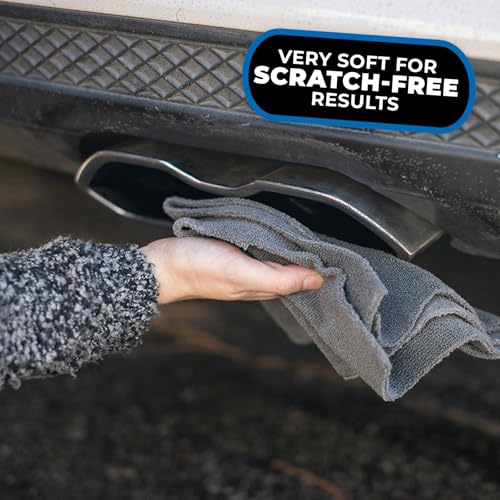 The Rag Company - The Miner - Professional Metal Polishing Microfiber Towels for Cars; Safe on High-End Wheels and Soft Metals, 70/30 Blend, Dual-Pile, 365GSM, 16in x 16in, Grey (10-Pack) - color: Miner