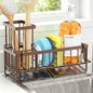 Sponge Holder for Kitchen Sink, Kitchen Sink Caddy, Kitchen Sink Sponge Holder, Dish Sponge Holder, Kitchen Sink Organizer for Sponge, Dish Brush, Scrubber(9.65" x 3.74" x 6.3", Brown) - color: Brown