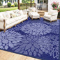 Mattitude Outdoor Rug 5' x 8' Waterproof, Reversible Portable Plastic Straw Area Rugs, Patio Carpet for RV Camping, Porch, Deck, Backyard, Camper, Pool, Picnic, Blue & White - size: 5' x 8' (Rectangular)