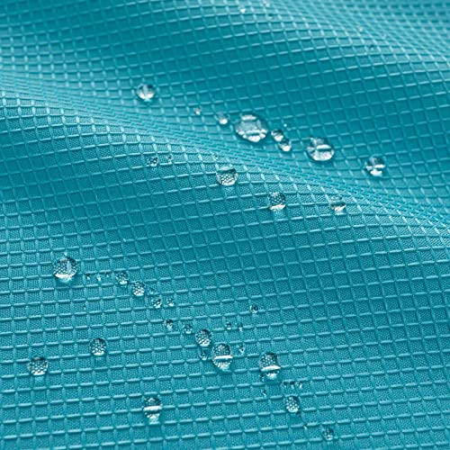 Valea Home Waffle Weave Textured Bathroom Window Curtains Water Repellent Window Covering Half Window Curtains Kitchen Tiers 24 inch Length, Turquoise, Set of 2 - color: Turquoise, size: 36"W x 24"L (Pack of 2)
