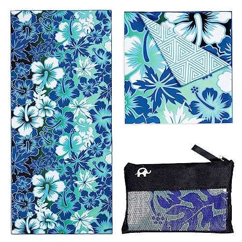 Elite Trend Quick Dry Towel Large 63x31 Inch - Microfiber Beach Towel - Perfect for Beach, Travel, Swimming, Pool, Yoga, Hiking, Camping - Lightweight, Fast Drying, Compact for Adults (Hibi) - color: Hibiscus, style: Large 63x31"