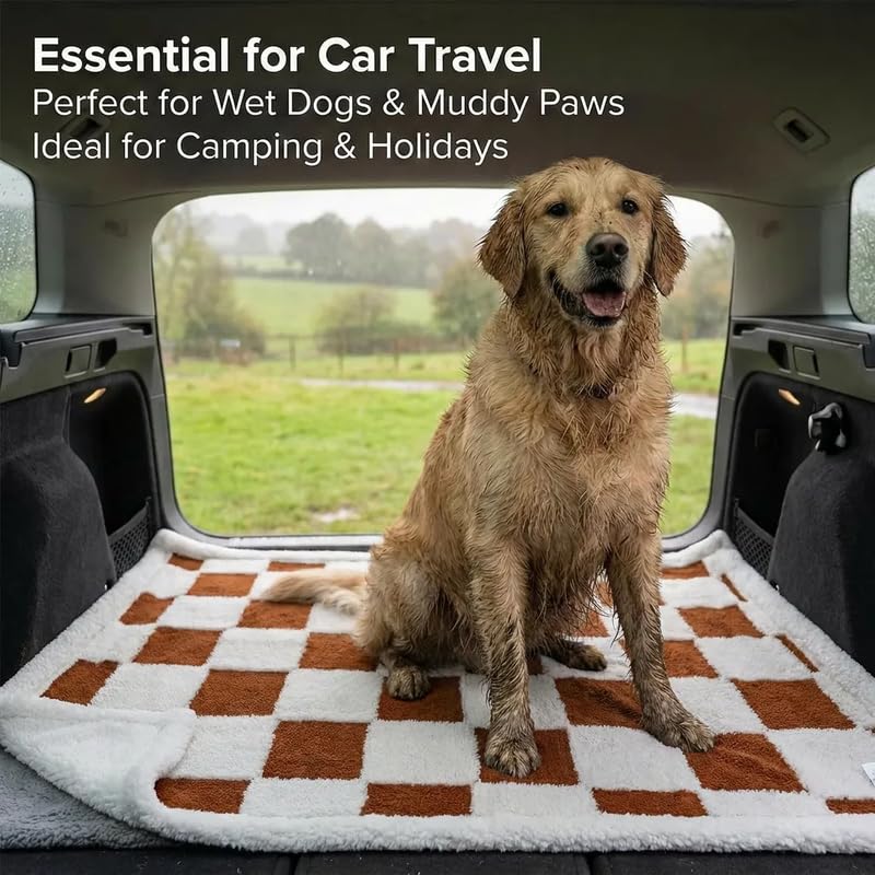 Waterproof Pet Blanket,Dog Bed Covers Small Throw for Puppy Cats Stylish Jacquard Pets Couch Sofa Furniture Protection Washable Reversible Covers (Coffee Check,XS) - color: Coffee Check, size: XS-50*70cm(20*28in)