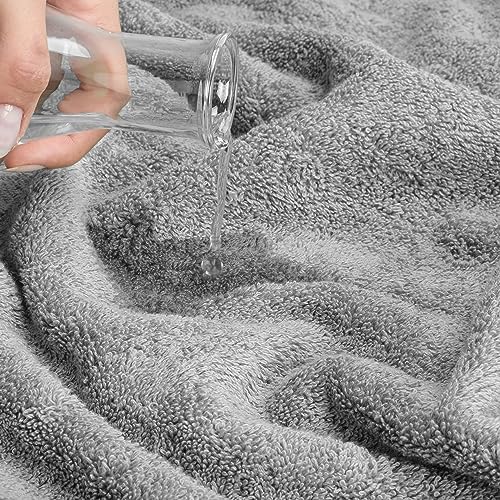 Cotton Paradise 6 Piece Towel Set 100% Cotton Soft Absorbent Turkish Towels for Bathroom 2 Bath Towels 2 Hand Towels 2 Washcloths Light Gray Towel Set - color: Light Grey