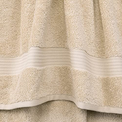 Cotton Paradise 100% Cotton Turkish Towel Set, Soft Absorbent Quick Dry, 6 Piece Towel Set, Beige - color: Beige
