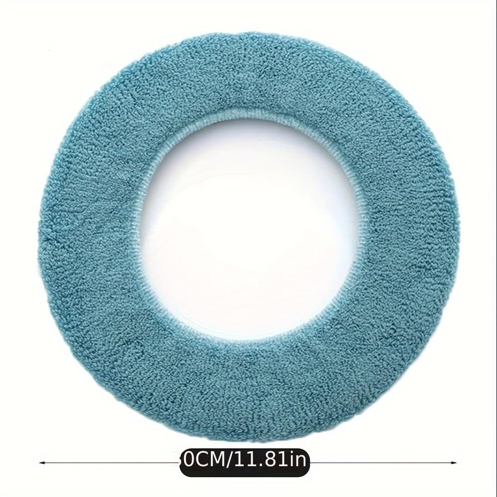 10 Pcs Bathroom Soft Thicker Warmer Stretchable Washable Cloth Toilet Seat Cover Pads (5 colors, 2 of each) - color: 5color*2
