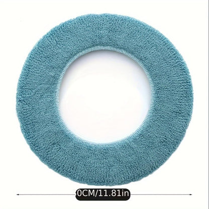10 Pcs Bathroom Soft Thicker Warmer Stretchable Washable Cloth Toilet Seat Cover Pads (5 colors, 2 of each) - color: 5color*2