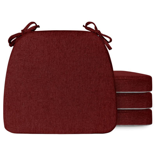 Chair Cushions Set of 4, D-Shaped Seat Cushion for Chair, Non Slip Chair Pads with Ties, 17" x 16" x 2", 40D Foam, Removable Washable Cover, Seat Cushions for Kitchen Chairs, Burgundy - color: Burgundy, size: 4 Pack