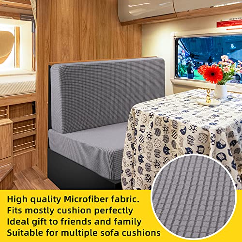 Tlswshsy RV Dinette Cushion Covers-Stretchable Loveseat Sofa Furniture Protector -Elastic Camper Cushion Slipcoversfor RV Camper Car Bench (Grey) - color: Grey