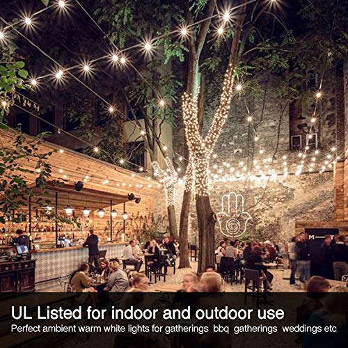 Banord 100FT G40 Globe String Lights, 2700K LED Outdoor Patio Lights String with 50 Dimmable Shatterproof Bulbs, Waterproof Connectable Hanging Lights for Backyard Porch Balcony Party, E12 Socket Base - size: 100FT