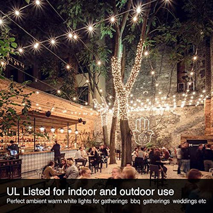 Banord 100FT G40 Globe String Lights, 2700K LED Outdoor Patio Lights String with 50 Dimmable Shatterproof Bulbs, Waterproof Connectable Hanging Lights for Backyard Porch Balcony Party, E12 Socket Base - size: 100FT