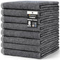 Homaxy Premium Kitchen Towels(18”x 28”, 8 Pack), Large Cotton Kitchen Hand Towels, Flat and Terry Dish Towels, 380 GSM Highly Absorbent Tea Towel Set with Hanging Loop, Black - color: Black, style: 8-pack