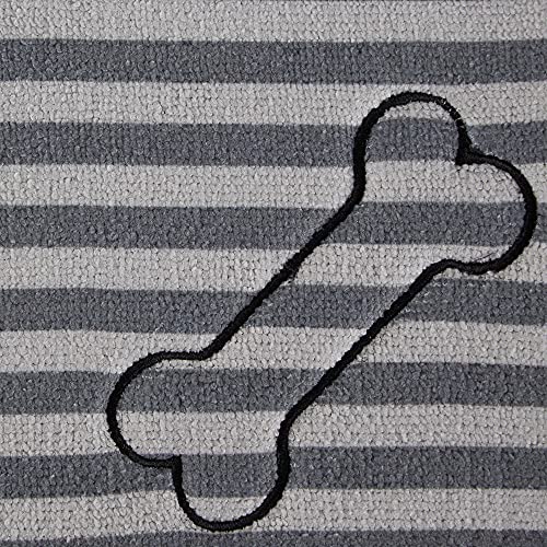 Bone Dry Machine Washable, Ultra Absorbent Pet Mat, 12x18", Gray Stripe - color: Gray Stripe, size: 12"L x 18"W